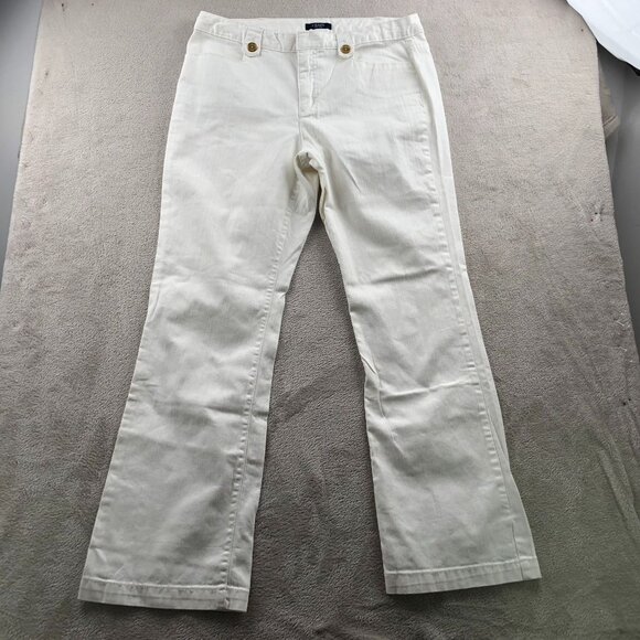 Chaps Womens Pants Size 12 Flared Leg Classic White Casual Stretch Cotton Travel - Picture 13 of 14